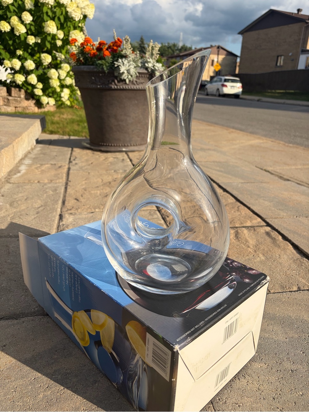 European Glass Pierced Wine Carafe Decanter – Made in Poland